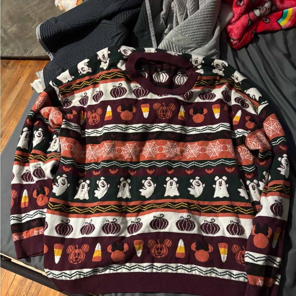 Her Universe Halloween Crewneck Sweater - Black, Orange, White